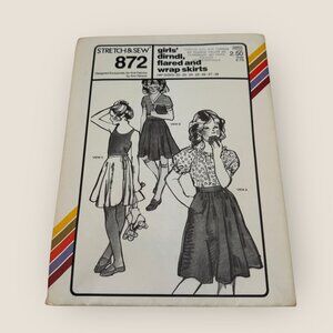 Vintage 1970s Stretch & Sew Sewing Pattern 872 Girls Skirts Hip Size 22-28